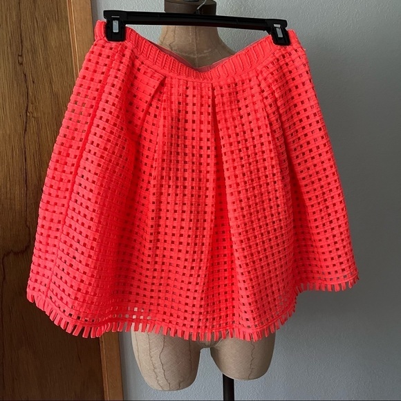 Another Edition Dresses & Skirts - ANOTHER EDITION Japan sz S Bright Coral Orange Basket Woven Weave Skirt